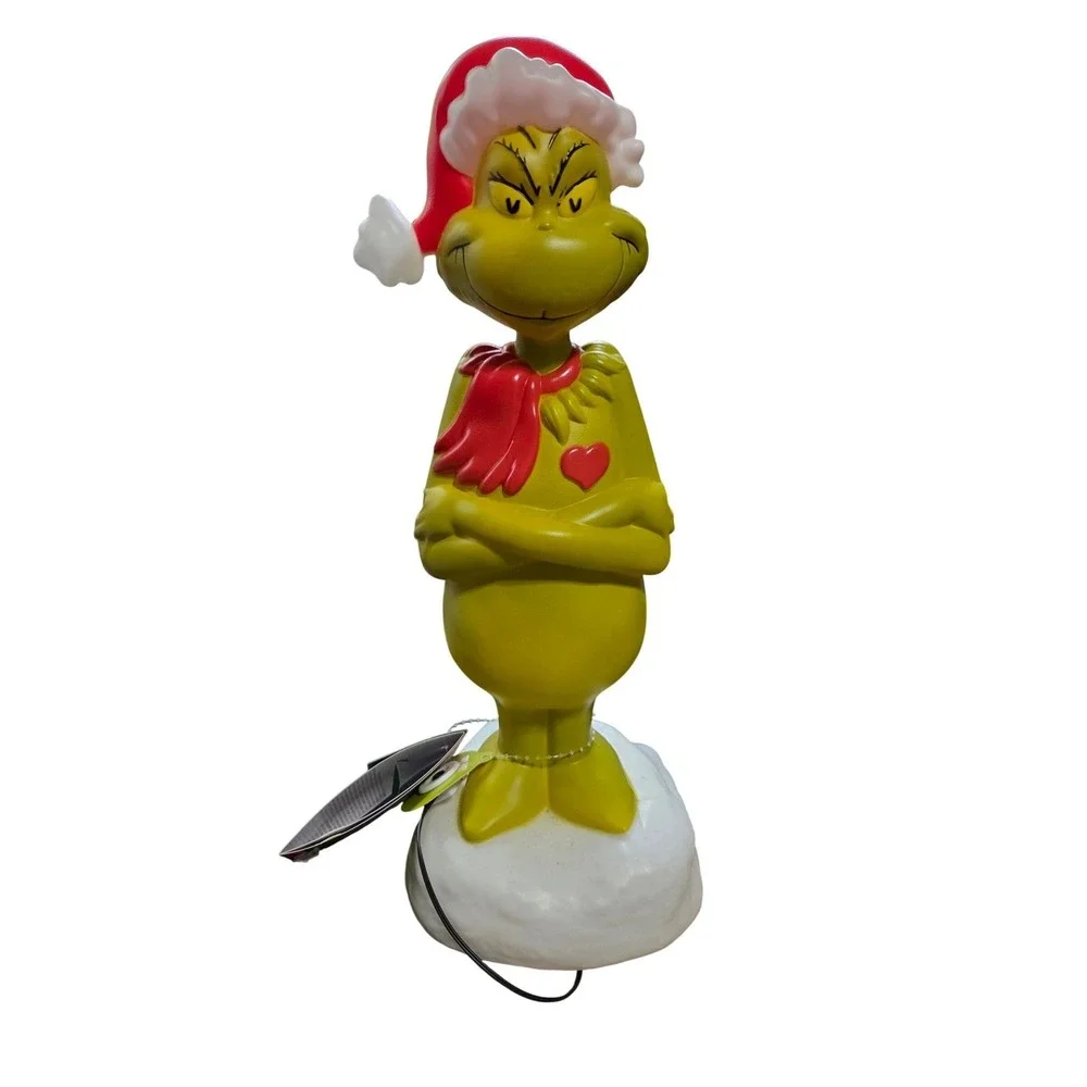 Grinch Christmas Blow Mold 14 inch Light Up Decor Holiday Decoration Heart Scarf